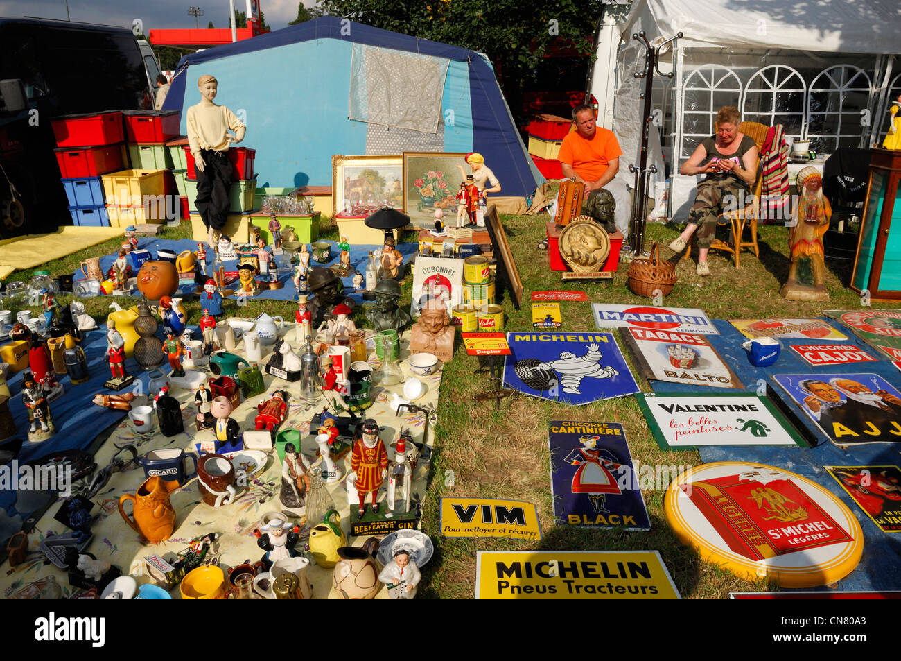 France Nord Lille Braderie De Lille Flea Market Stand And Unusual Items For Sale Stock Photo Alamy