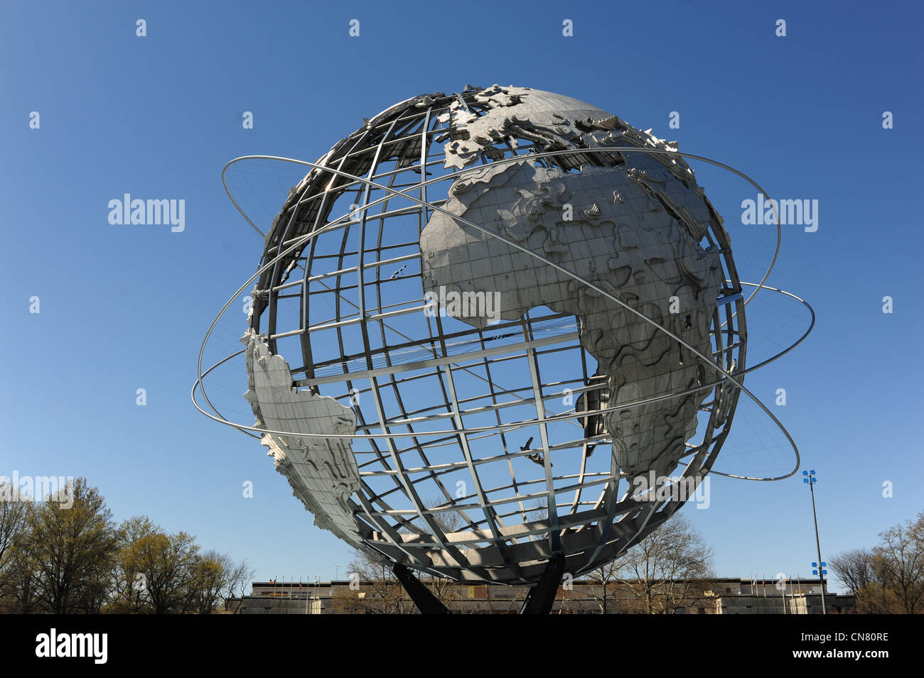 USA New York City Queens Earth World Unisphere globe in Flushing Meadows Corona Park Stock Photo