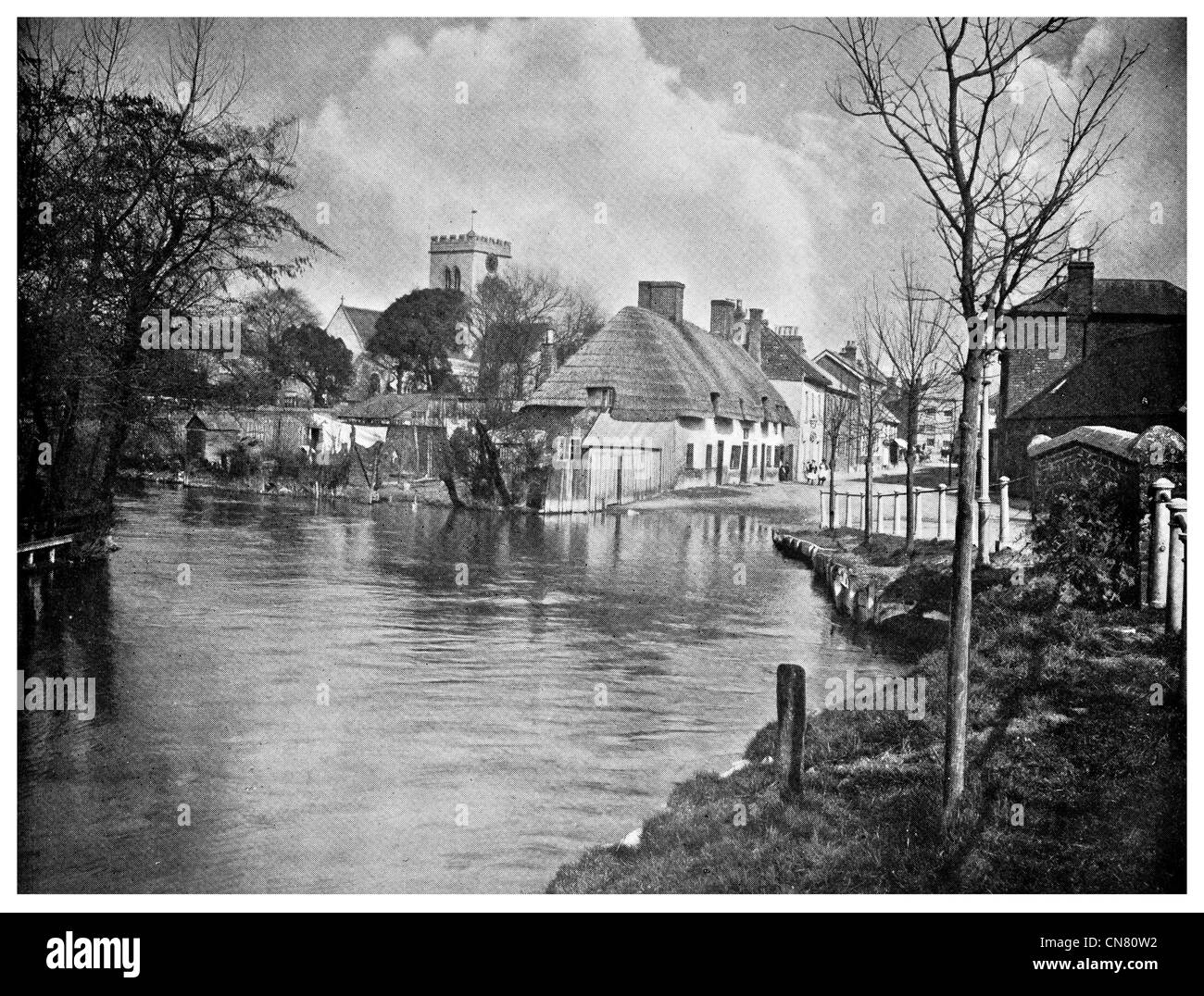 Ringwood 1905 river Avon Stock Photo