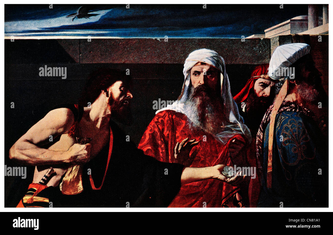 The Remorse of Judas Jesus Christ religion painting by E Armitage Stock Photo Alamy