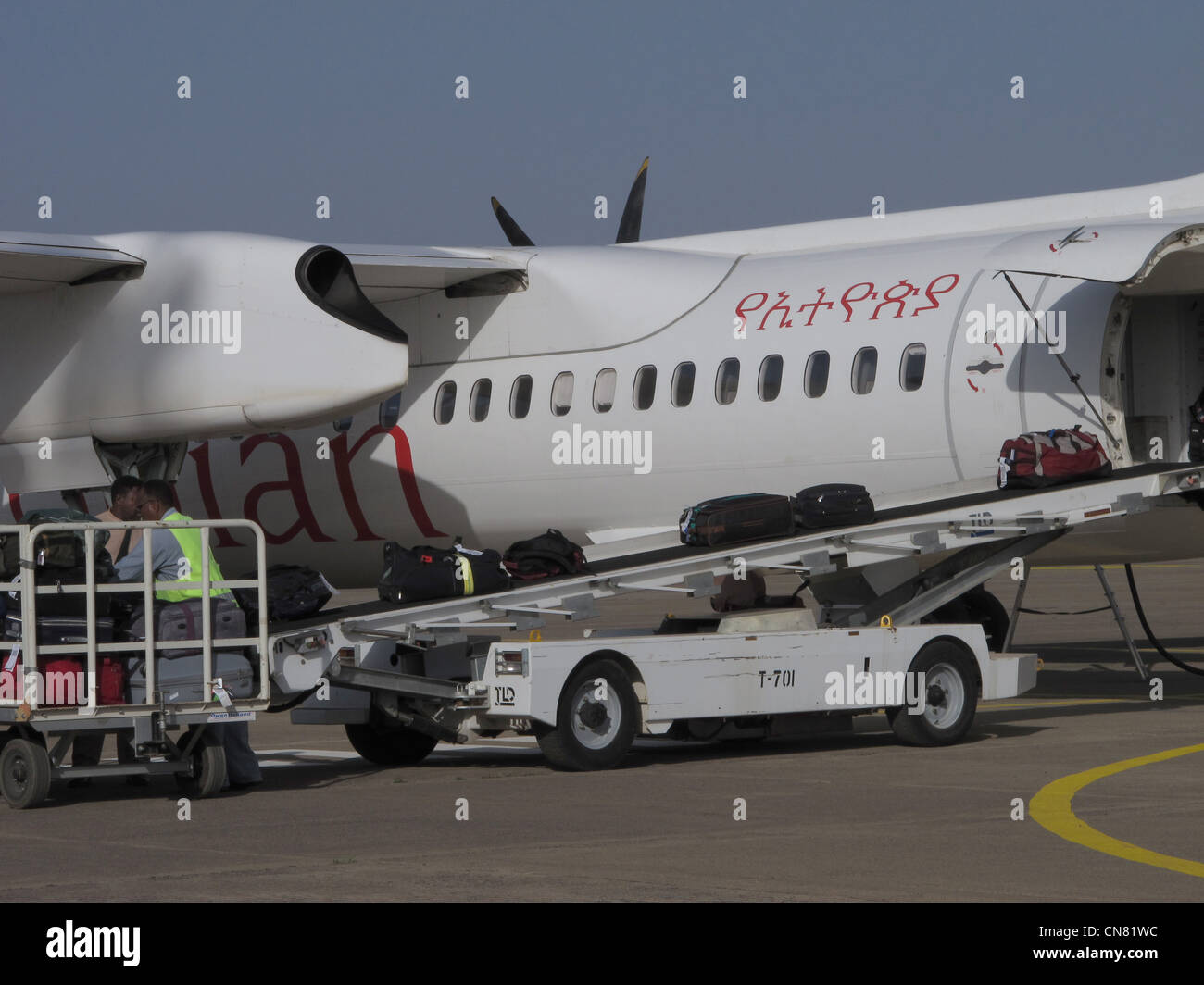 Ethiopian Arlines plane at Addis Ababa airport, Ethiopia.The airline is  part of the Star Alliance Stock Photo - Alamy