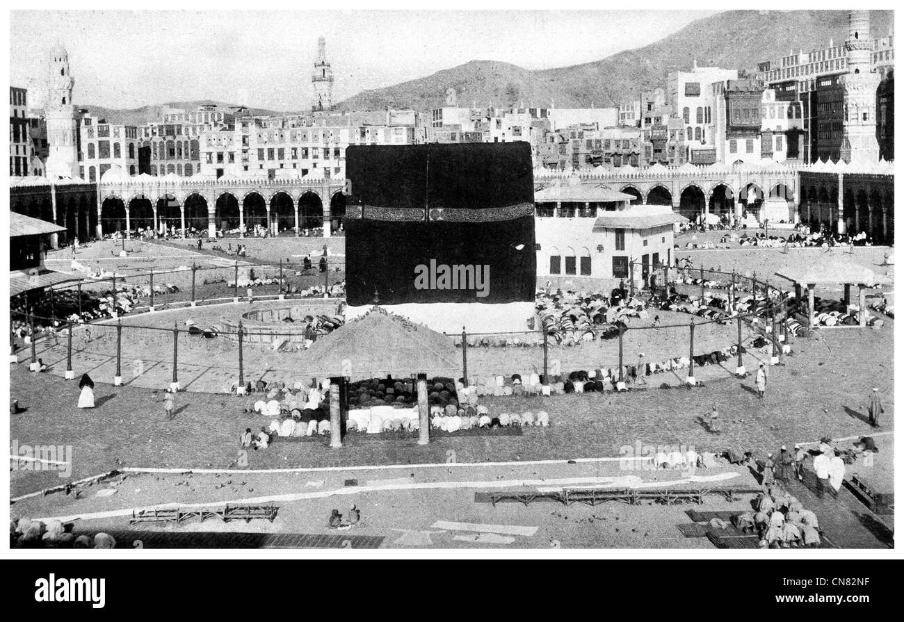 1917 Mecca Hajj Masjid al-Haram  Kaaba Stock Photo