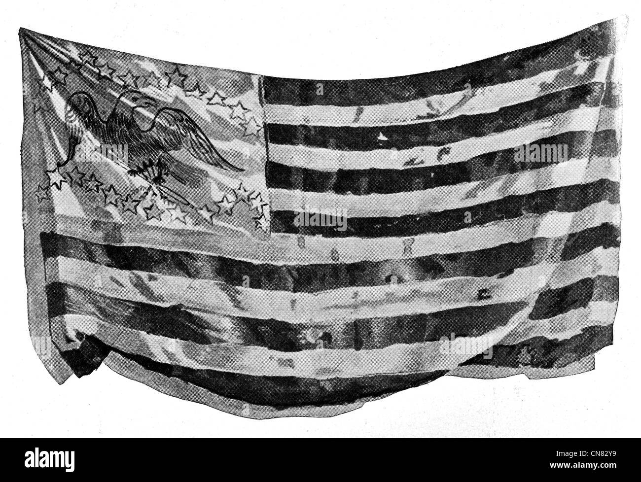 1917 Fremont Flag General John Charles Fremont Pathfinder Stock Photo