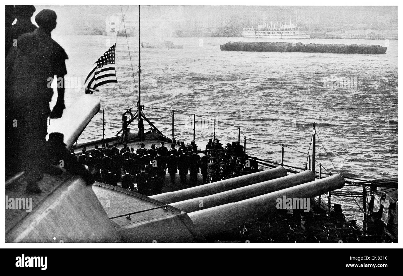 1917 Commissioning the USS Arizona US Navy Stock Photo