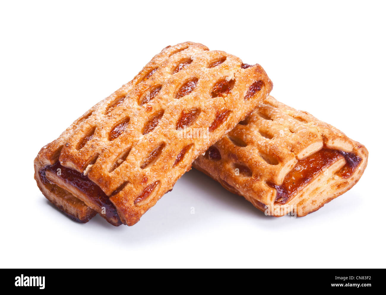 Jam filled cakes isolated on white background Stock Photo Alamy