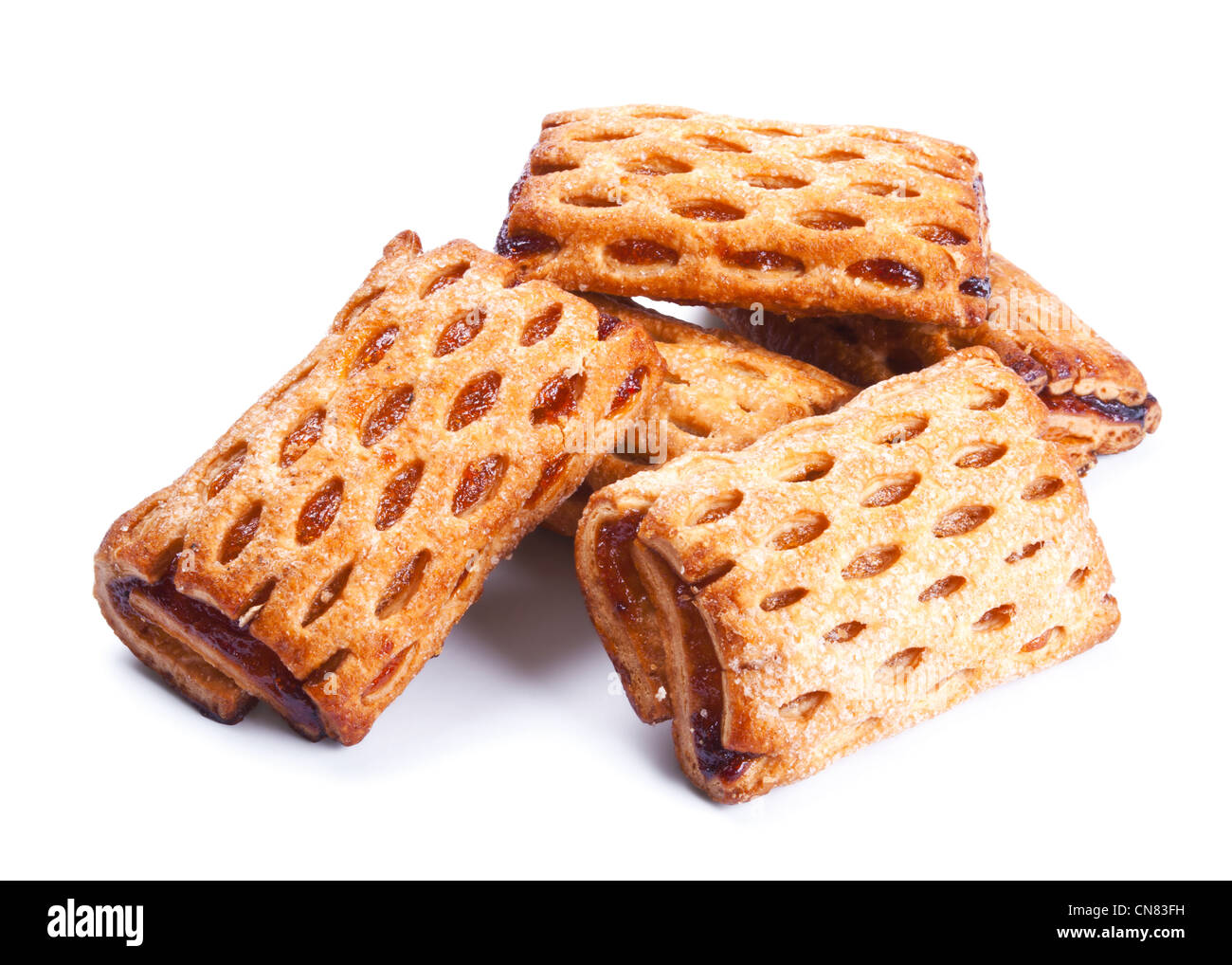 Jam filled cakes isolated on white background Stock Photo Alamy
