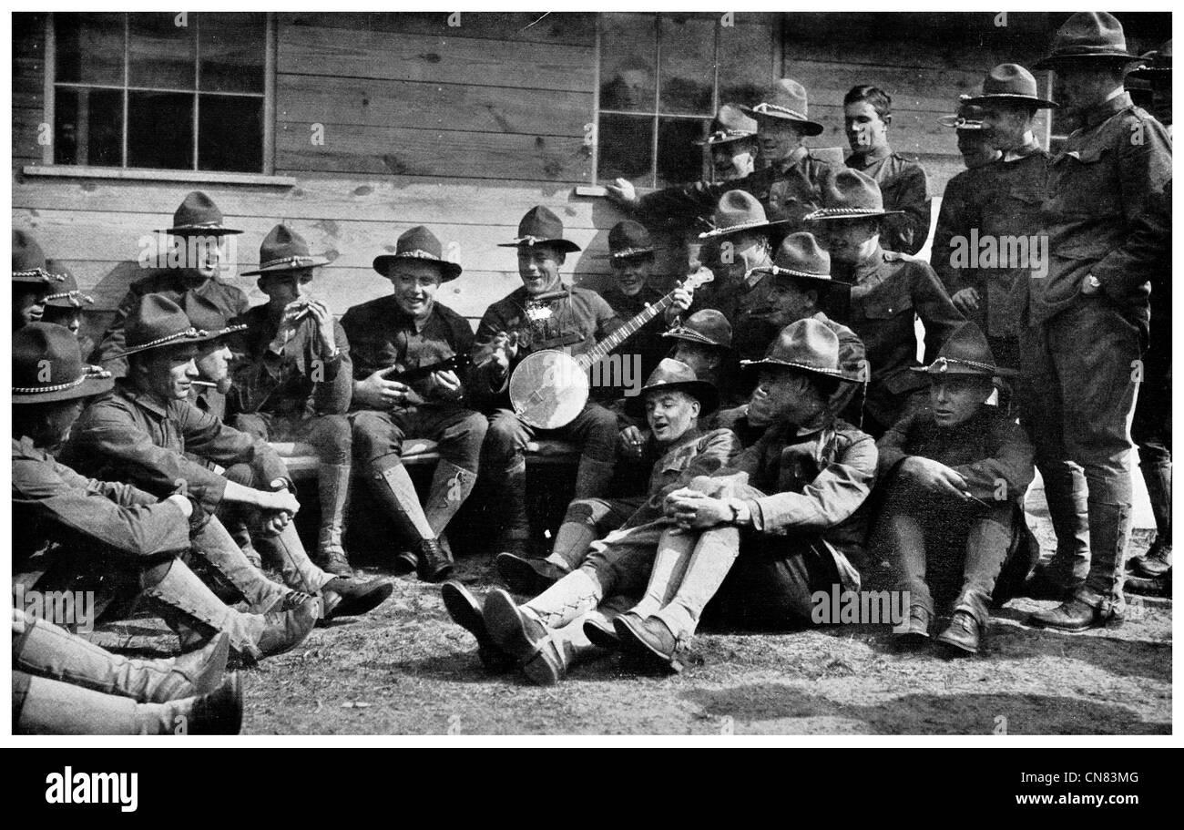 1917 Glee club string band Military training camp Plattsburg Stock Photo