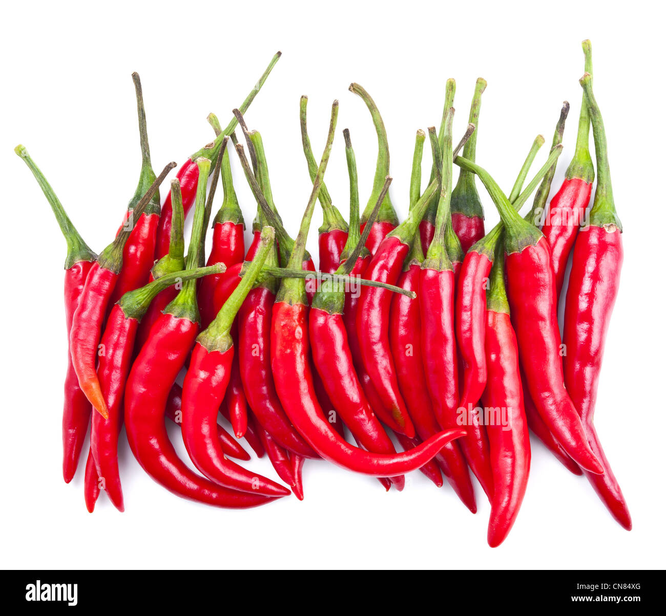 Red chilli peppers isolated on white background Stock Photo Alamy