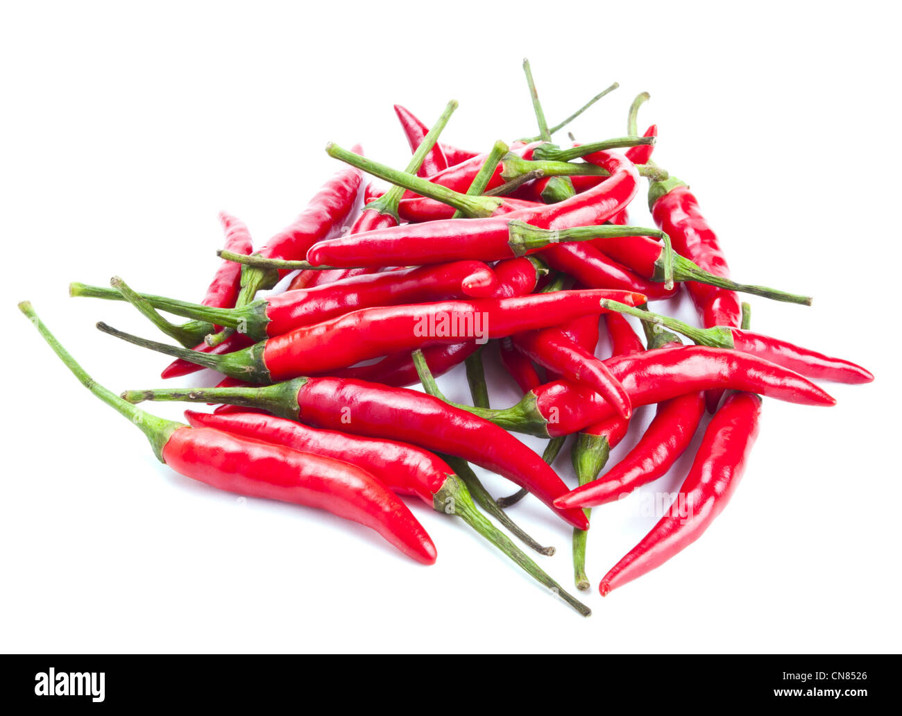 Red chili peppers isolated on white background Stock Photo - Alamy