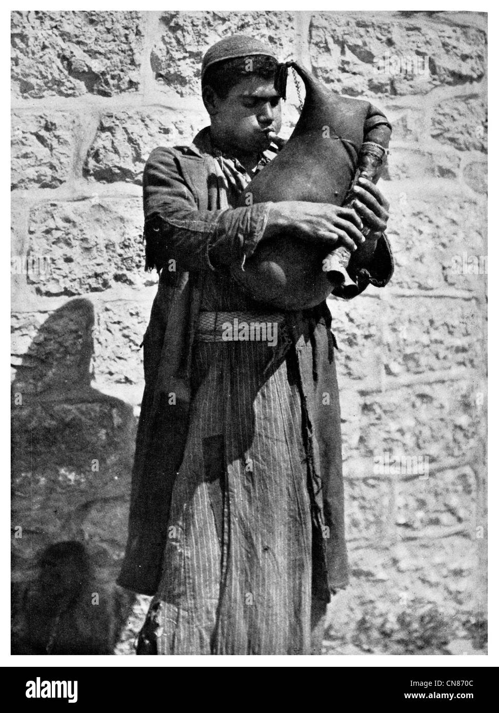 First published 1916 Bagpipe  Tibet Lhasa Tibet Autonomous Region, People's Republic of China. Stock Photo