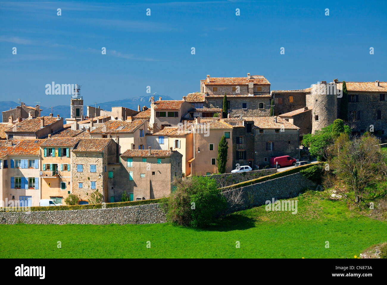 France, Var, Tourtour, village in the sky, labelled Les Plus Beaux Villages de France ( the Most Beautiful Villages of France) Stock Photo