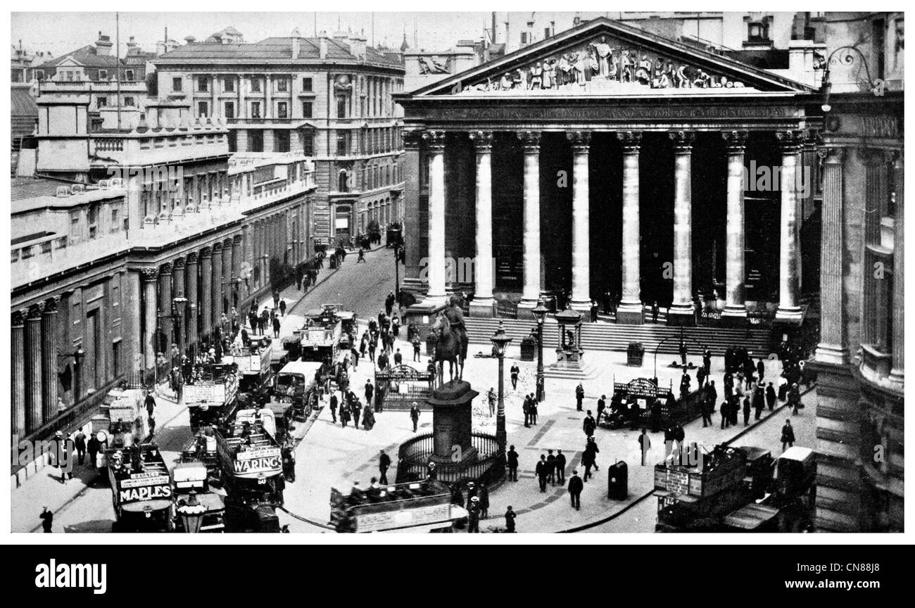 First published 1915  Bank of England and Royal Exchange London Stock Photo