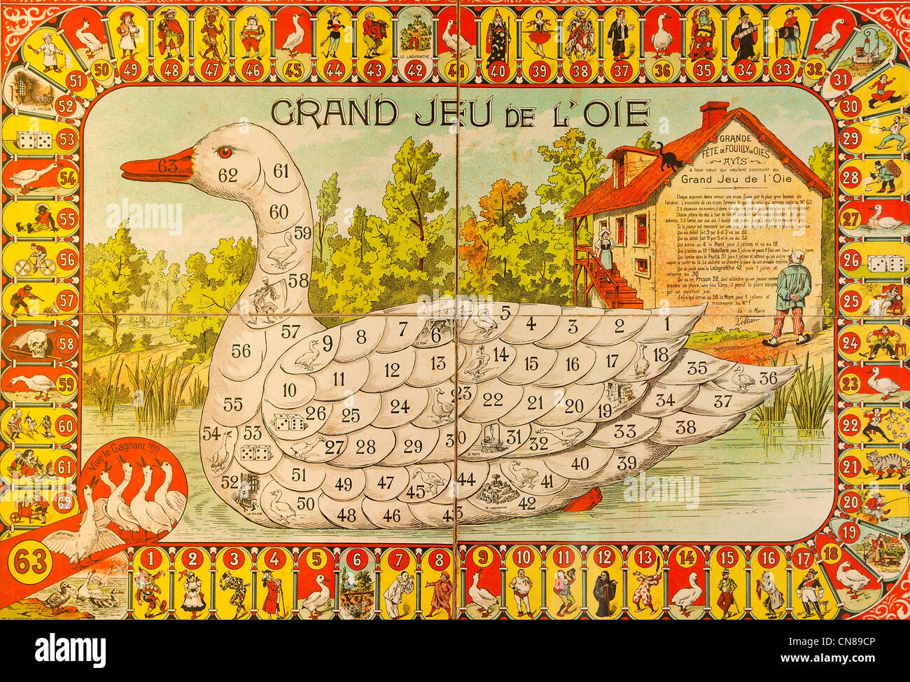 France, Yvelines, Rambouillet, Musee du Jeu de l'oie (Game of the Goose Museum) Stock Photo