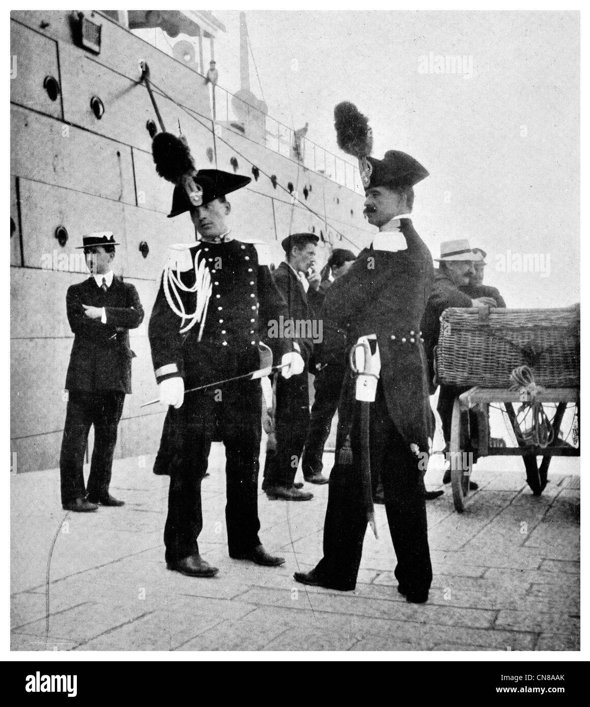 First published 1915  Genoa Police  Carabinieri Sunday Dress costume Stock Photo