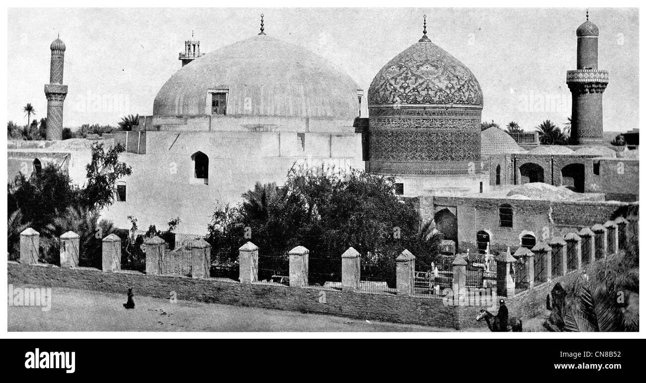 First published 1914  Sheik Abdul Kadir Mosque Baghdad Stock Photo