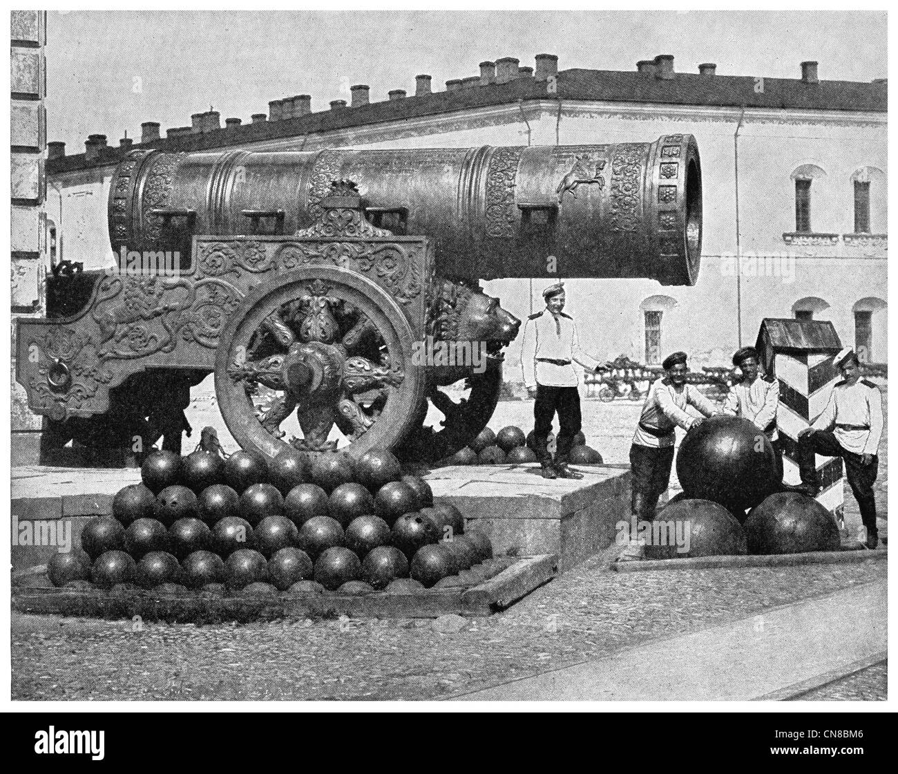 First published 1914 Tsar Cannon. Kremlin, Moscow, Russia. Stock Photo
