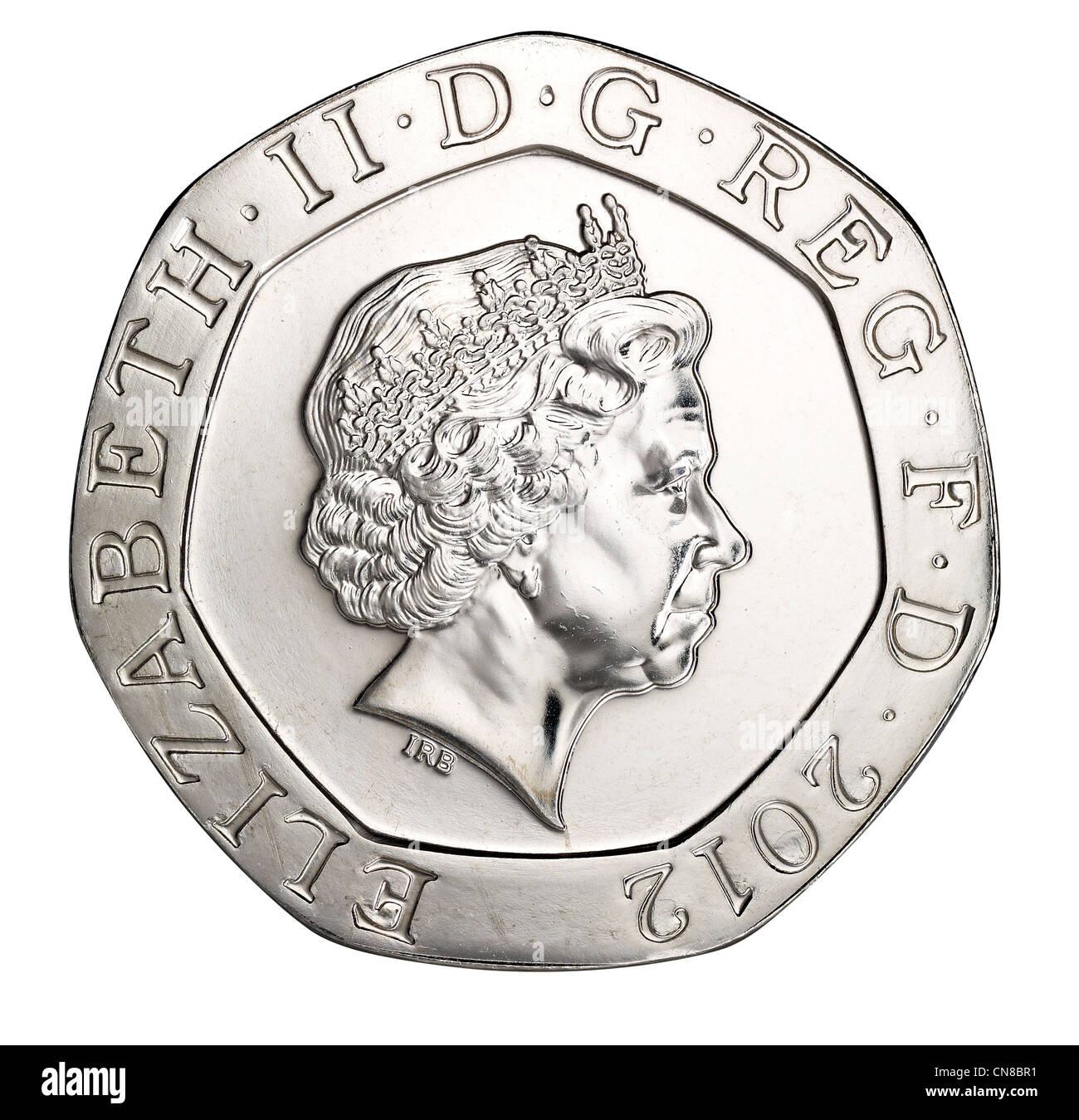 20p twenty pence obverse heads over 2012 coin Stock Photo
