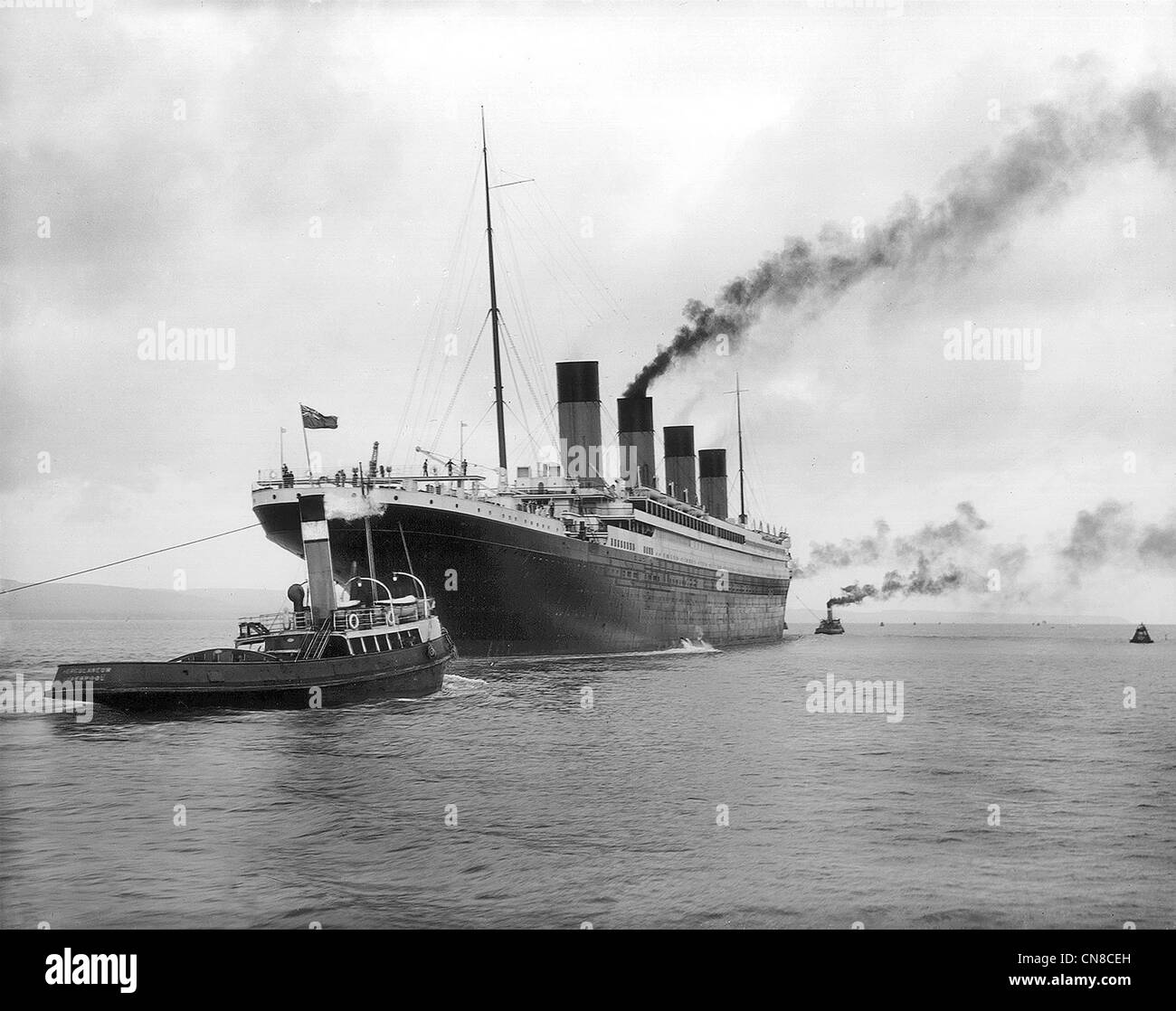 Titanic leaving Belfast Stock Photo