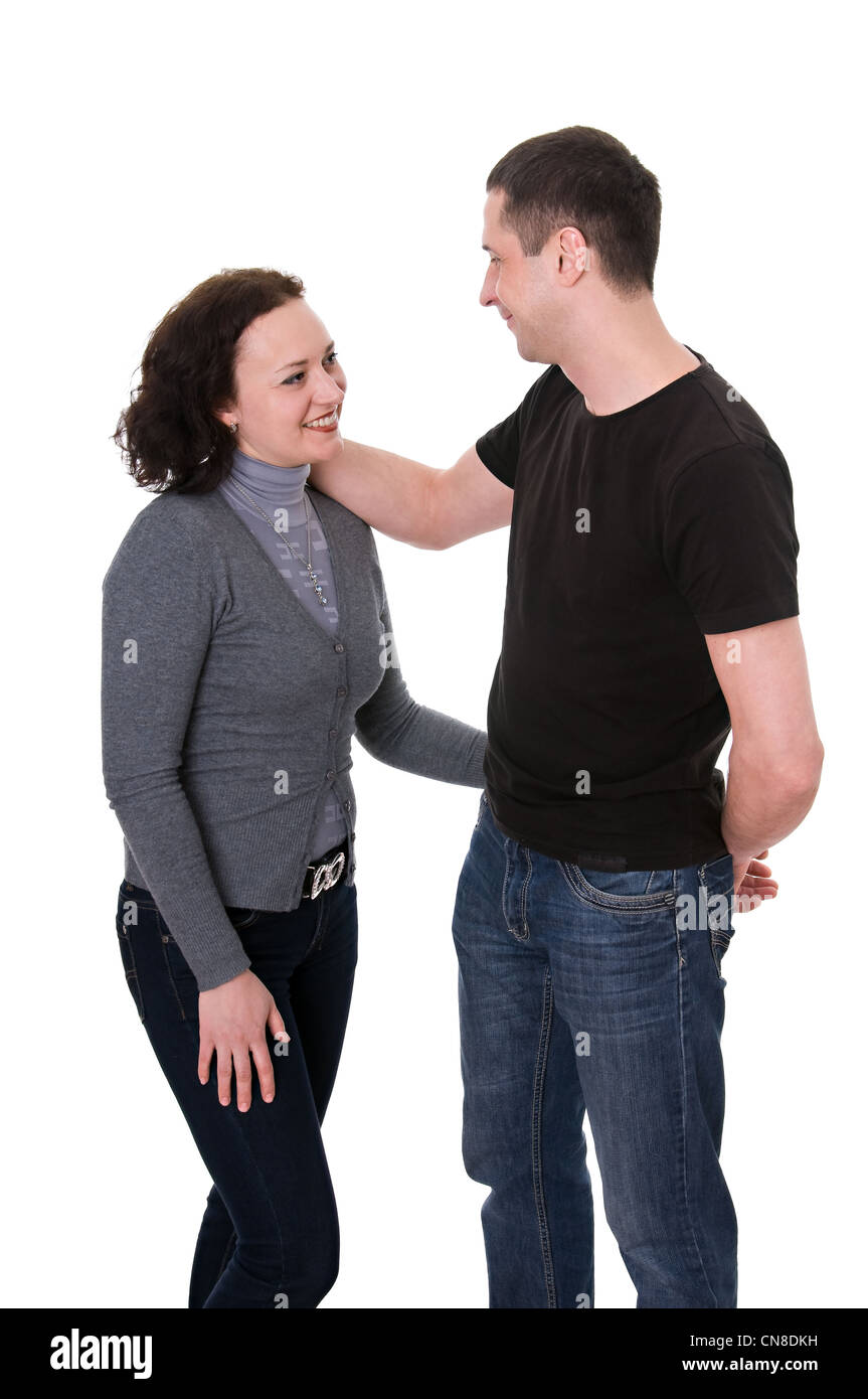 happy couple isolated on the white background Stock Photo - Alamy