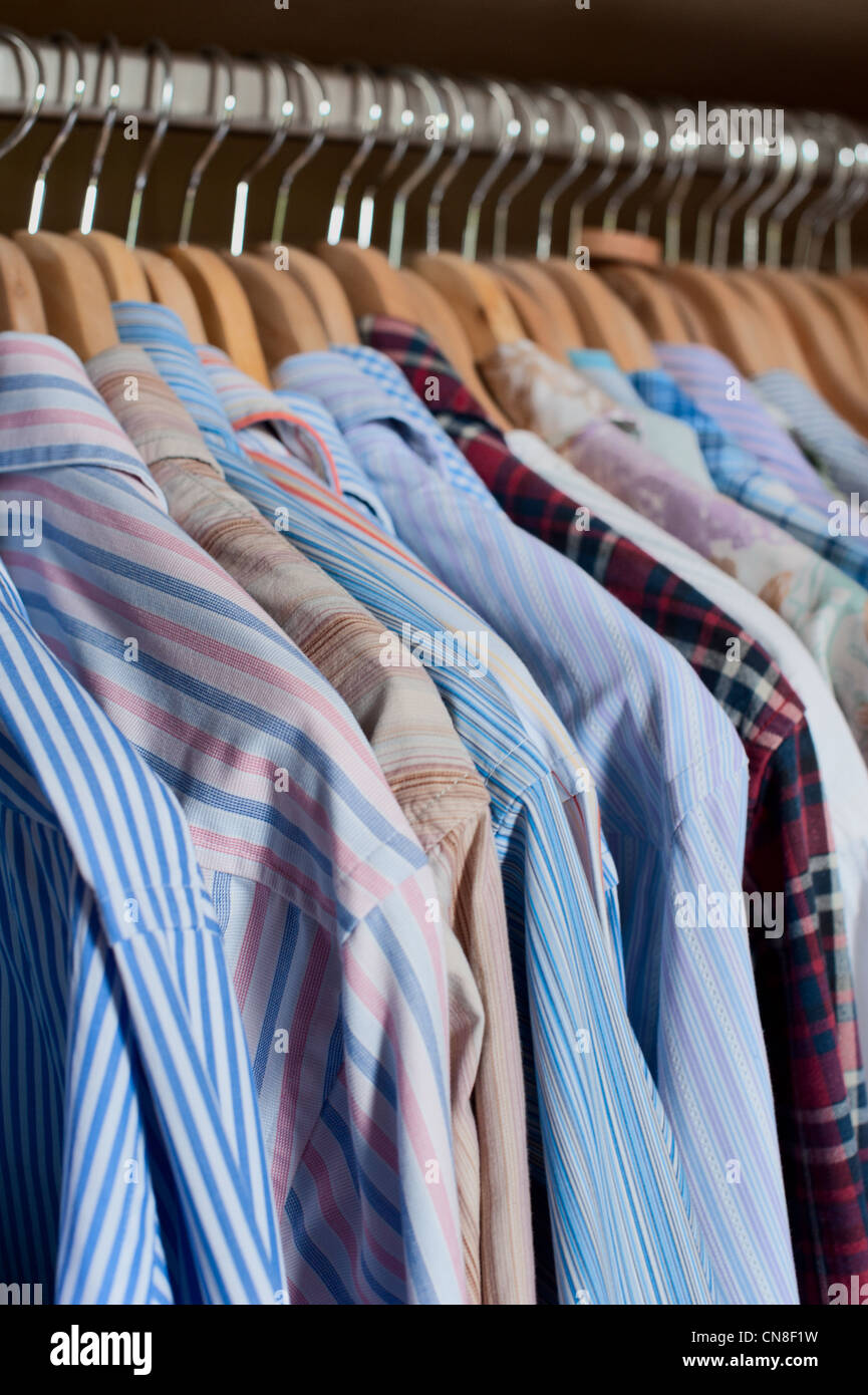 Selection of ironed shirts Stock Photo - Alamy