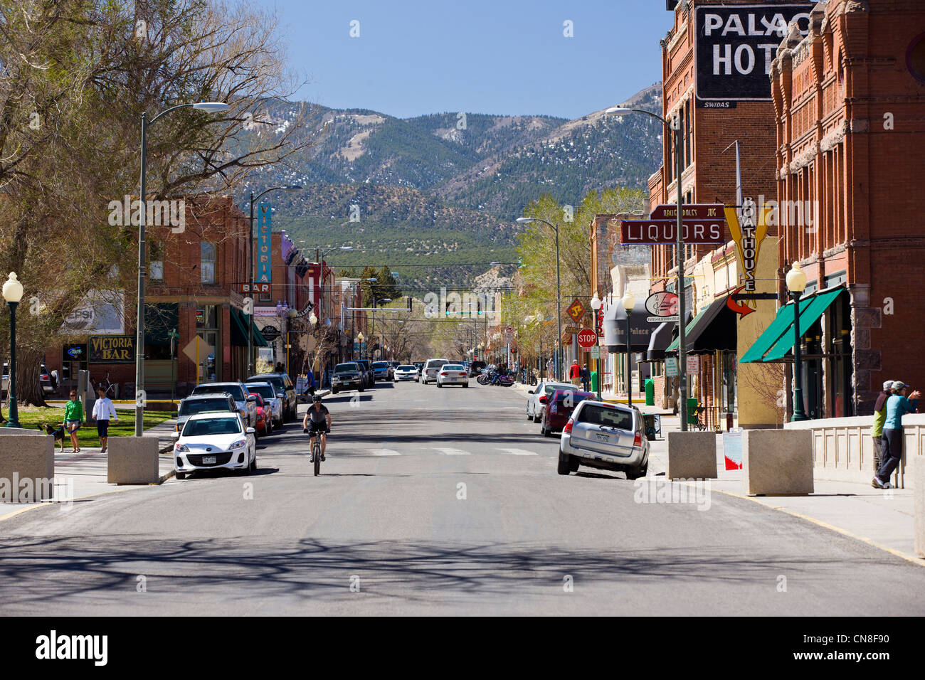 Historic downtown district, small mountain town of Salida, Colorado