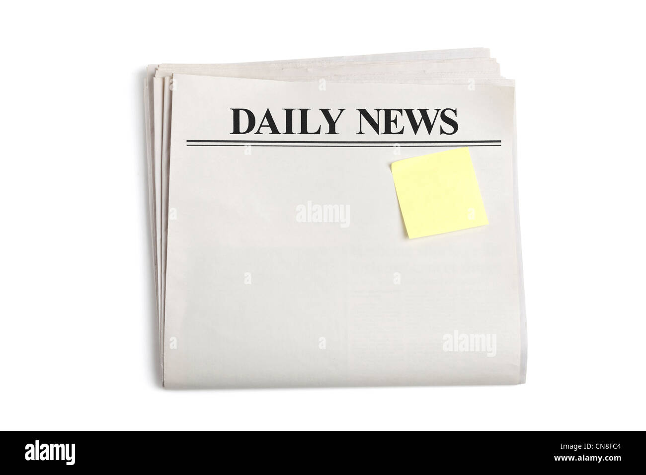 Daily News and Sticky Note, Newspaper with white background Stock Photo Alamy