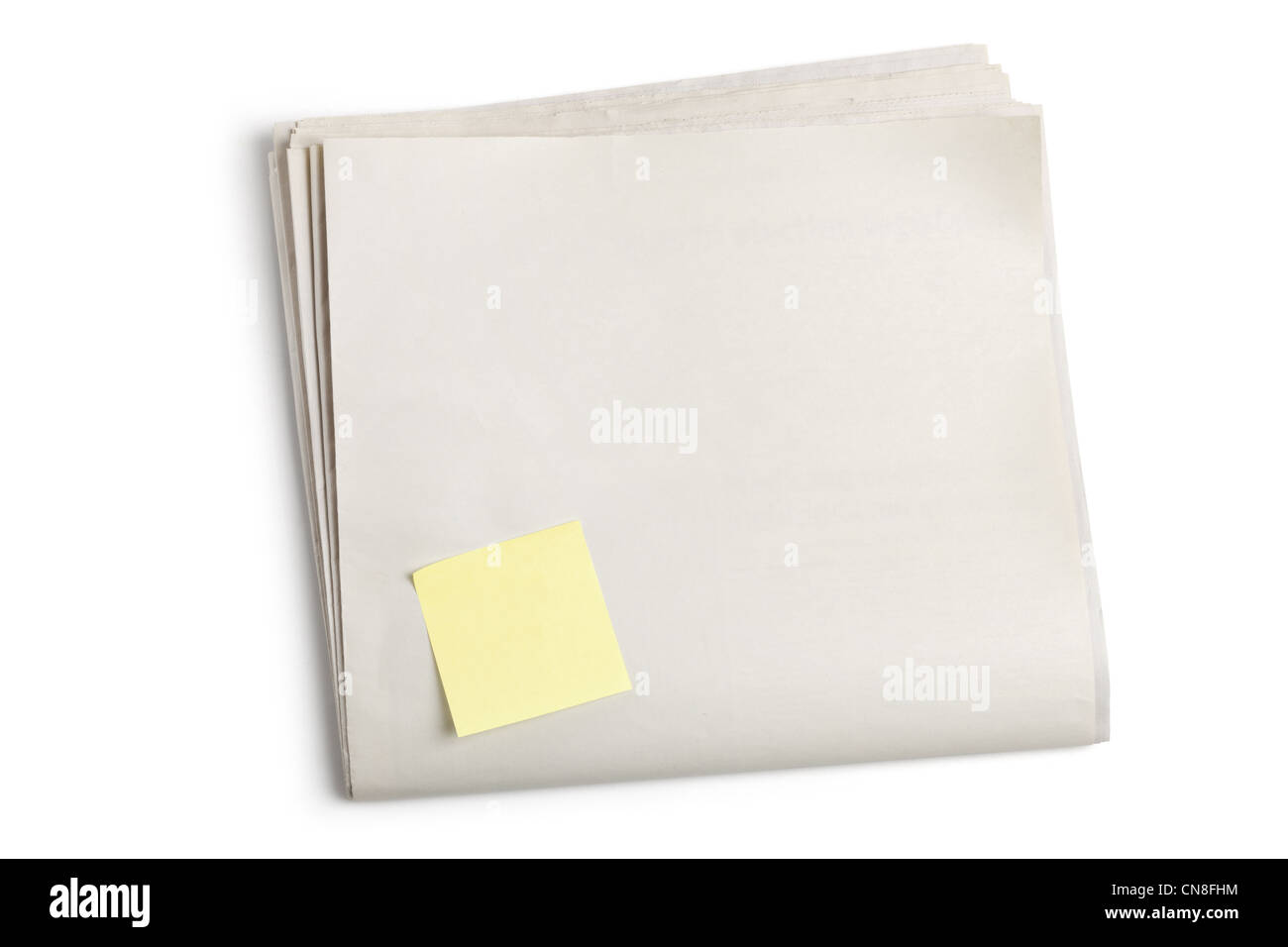 Blank Newspaper and Sticky Note with white background Stock Photo Alamy