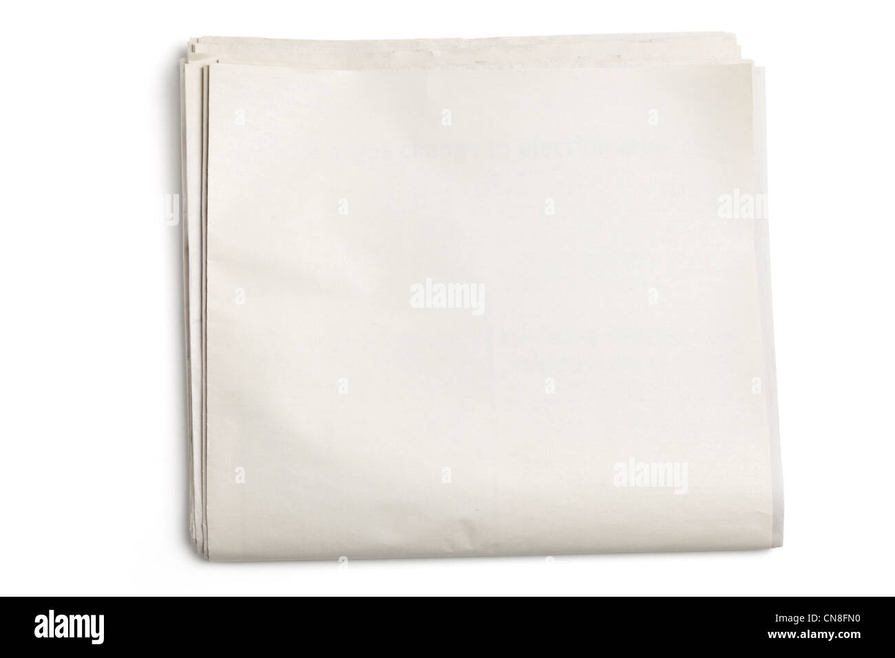 Blank Newspaper with white background Stock Photo