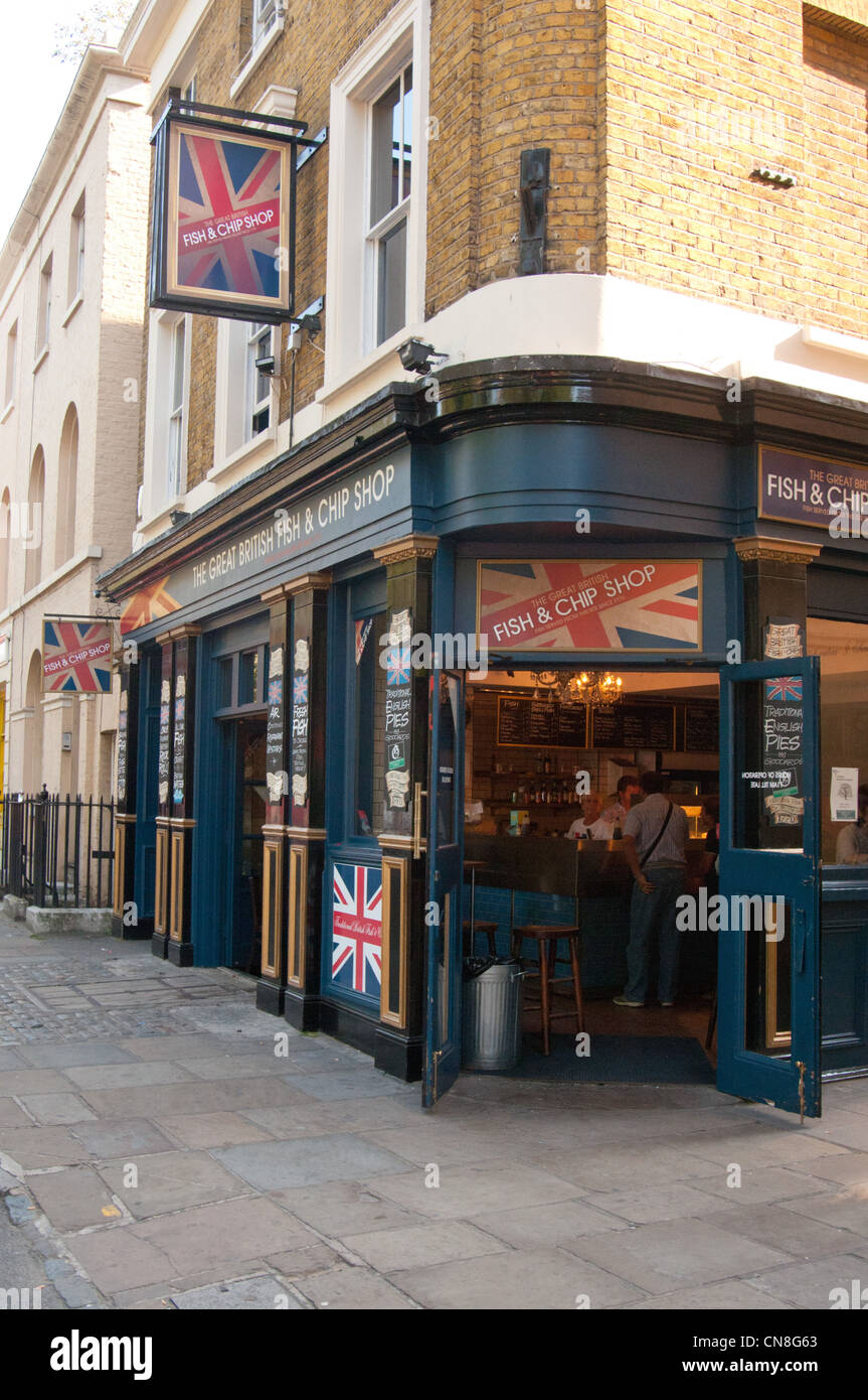 'The Great British Fish and Chip Shop', Greenwich, London, UK. Stock Photo