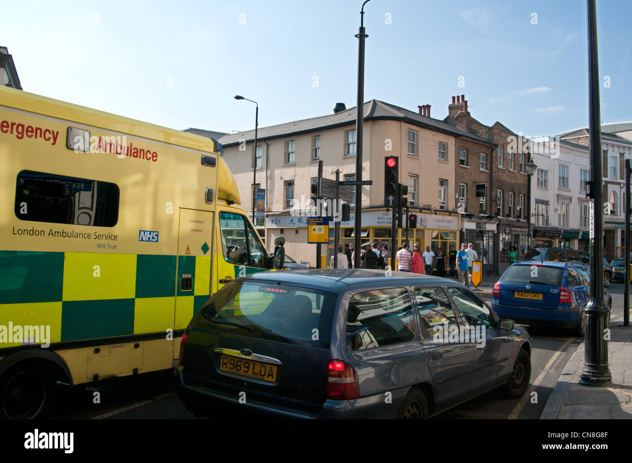 Emergency ambulance, Greenwich, London. UK Stock Photo