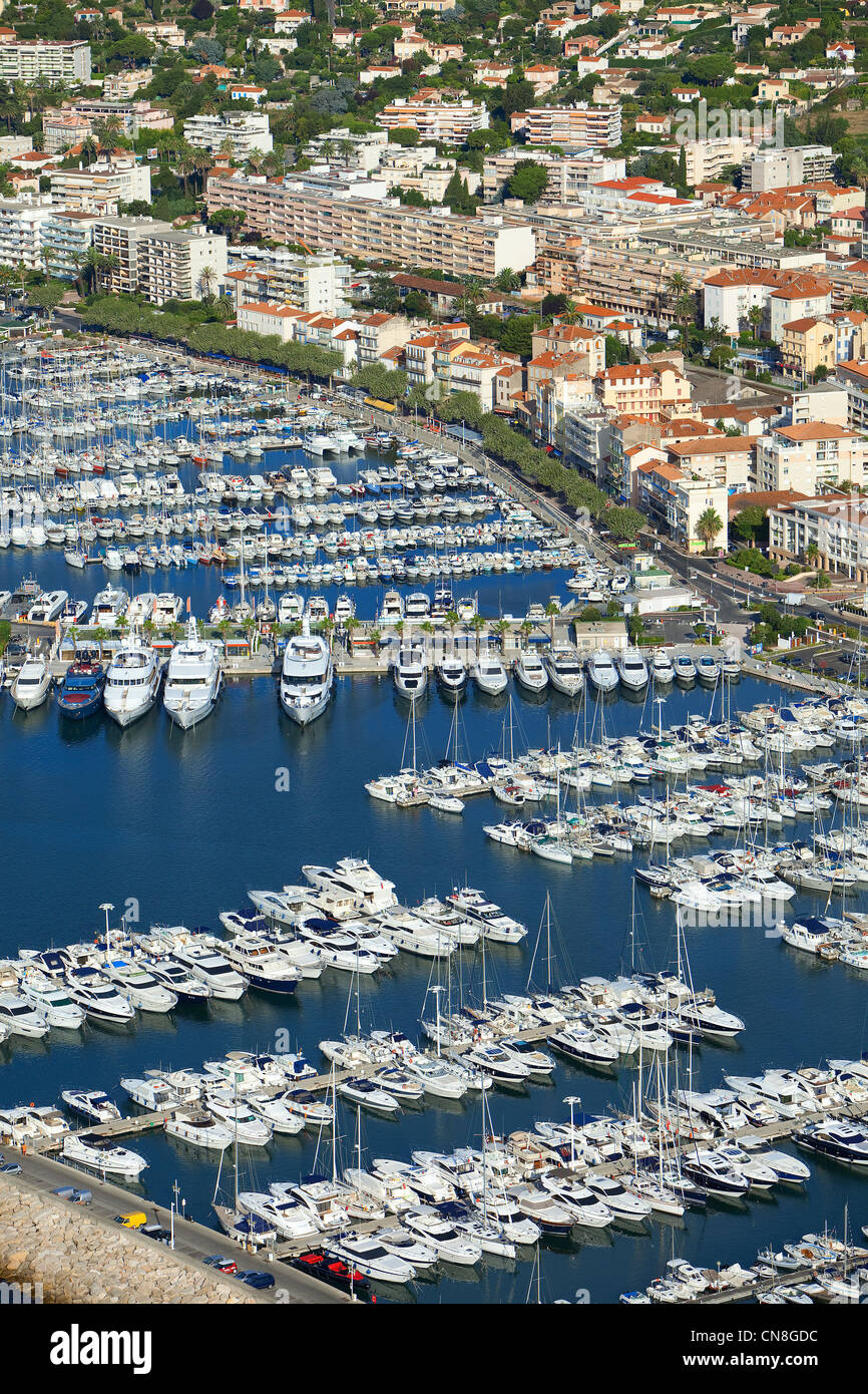 France, Alpes Maritimes, Golfe Juan, Port Camille Rayon in Golfe Juan  Vallauris (aerial view Stock Photo - Alamy