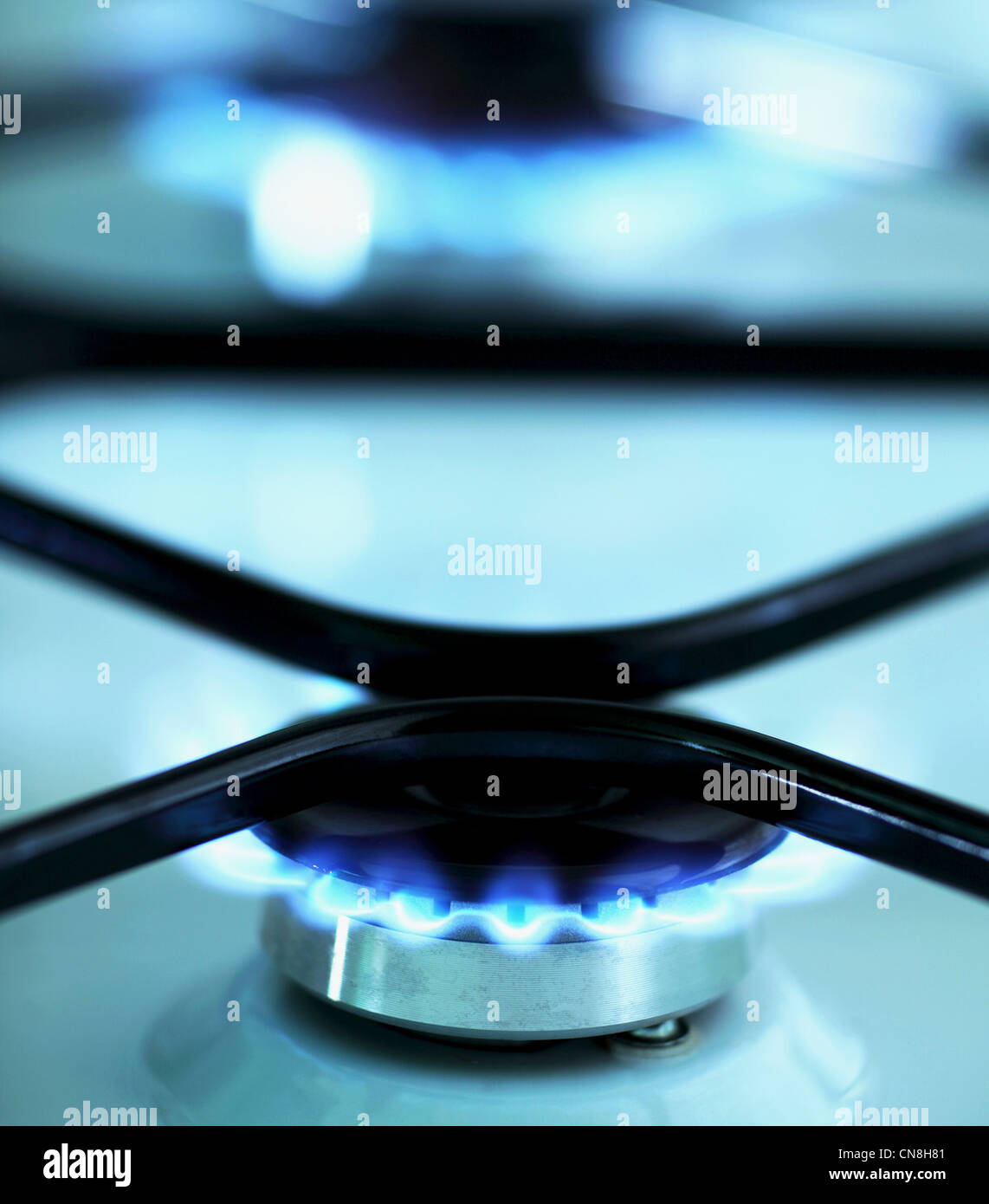 Gas stove flames Stock Photo Alamy