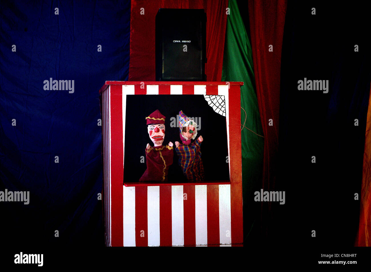 Popular puppet show featuring mr punch and his wife hires stock