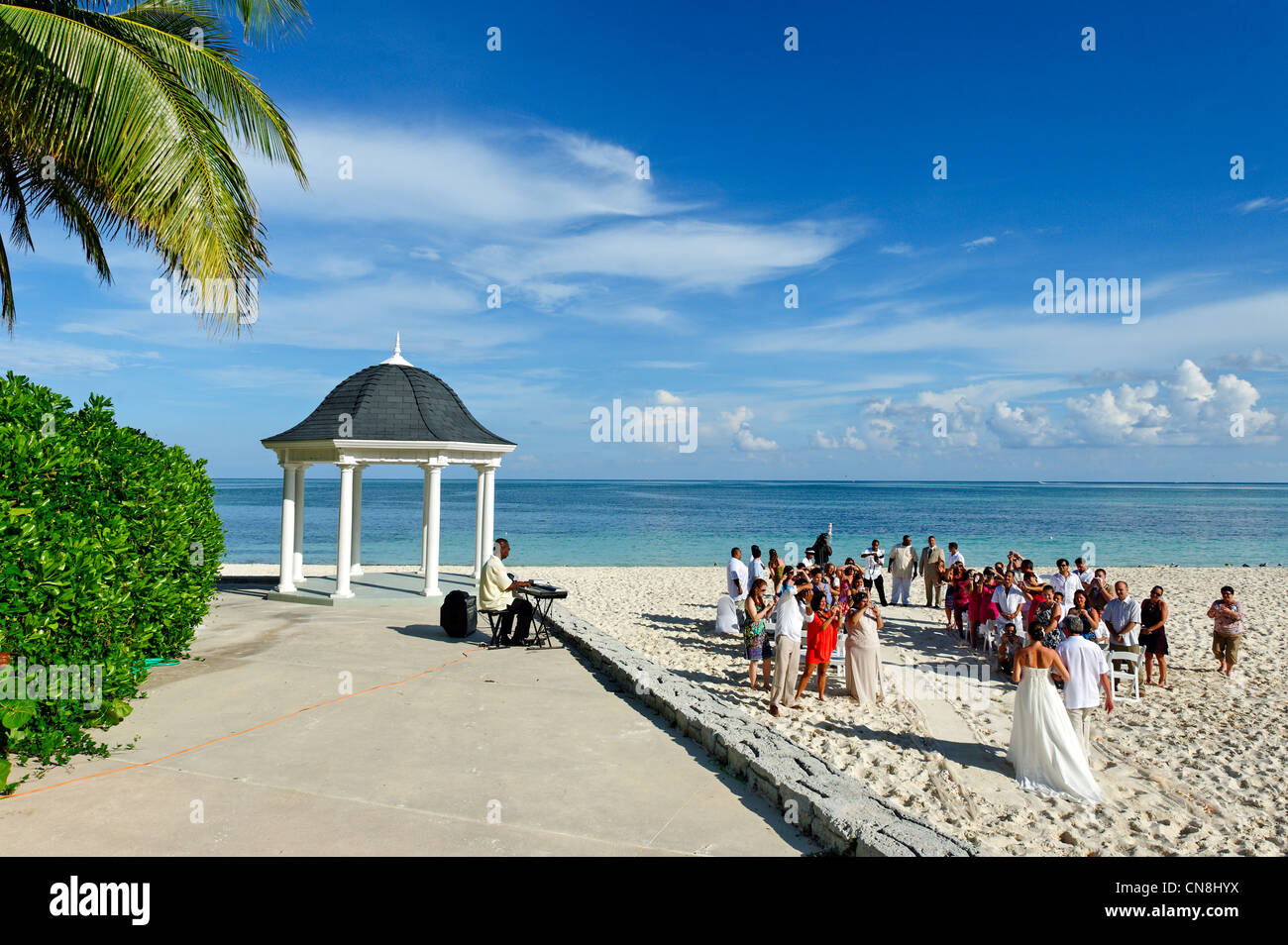 Bahamas Grand Bahama Island Freeport Lucaya Beach Wedding Stock