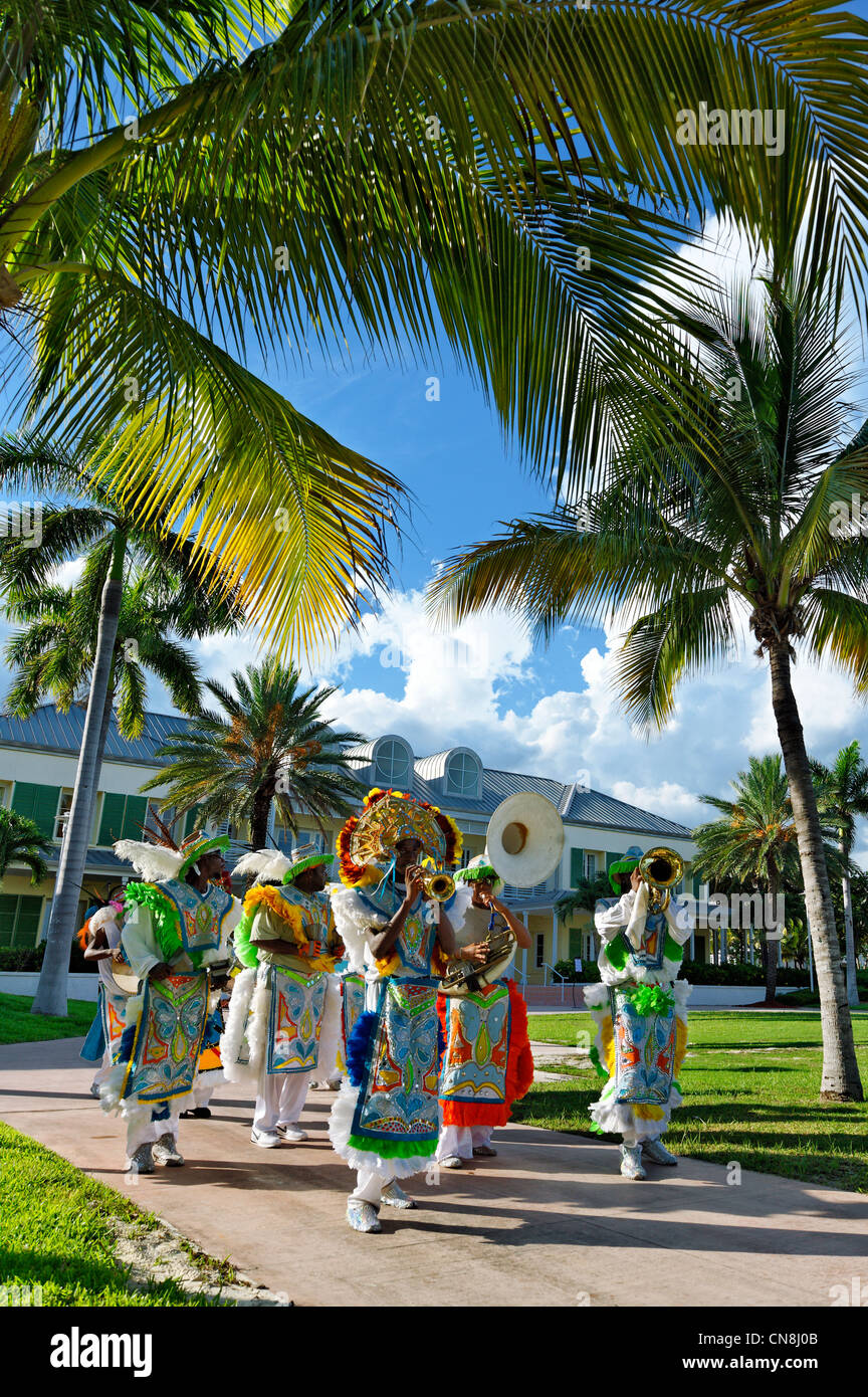 Bahamas, Grand Bahama Island, Freeport, Grand Lucayan Radisson Hotel, carnaval summer resumption of famous Junkanoo celebration Stock Photo