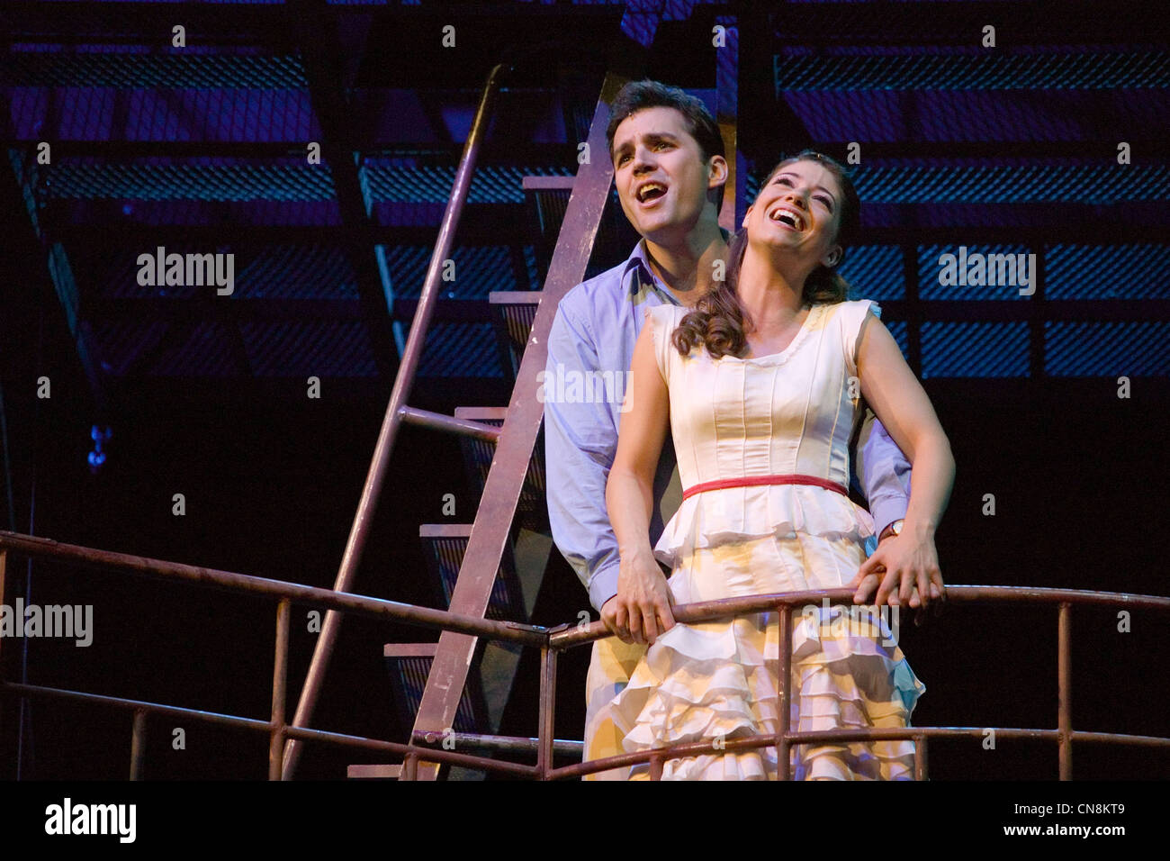 Musical West Side Story performed at Sadler's Wells Theatre, London, Tony and Maria performing Stock Photo