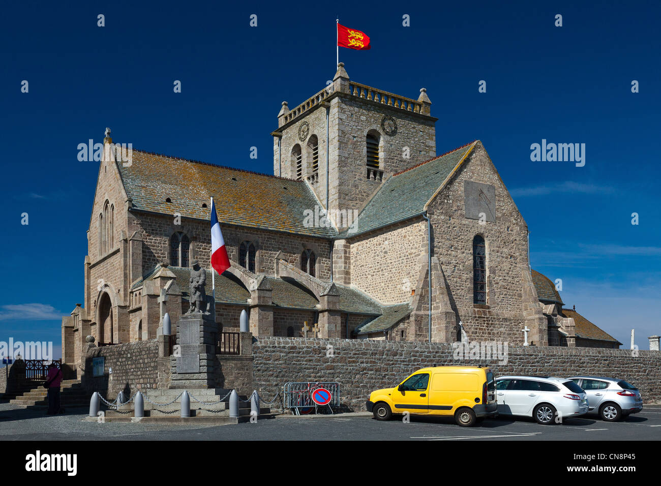 France, Manche, Barfleur, labelled Les Plus Beaux Villages de France (The Most Beautiful Villages of France), Saint Nicolas Stock Photo