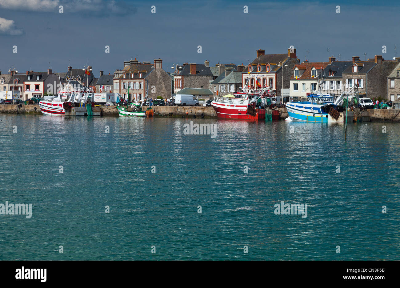 France, Manche, Barfleur, labelled Les Plus Beaux Villages de France (The Most Beautiful Villages of France), fishing port Stock Photo