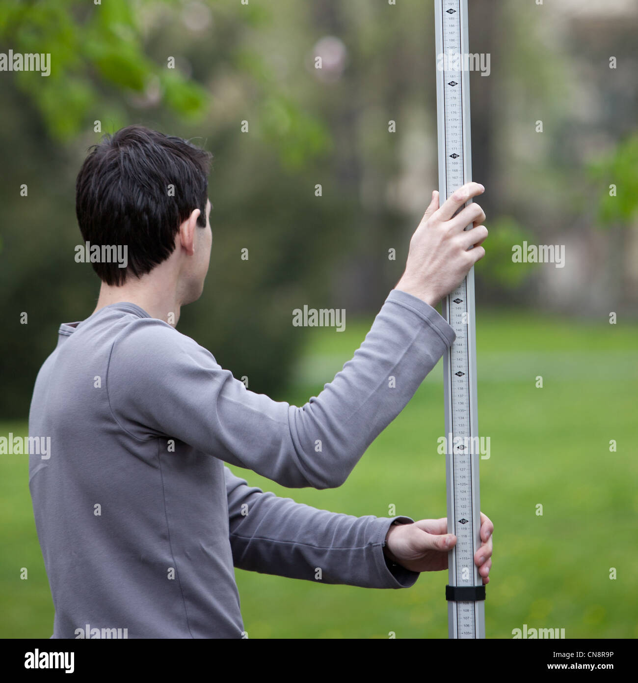 Young Land Surveyor At Work Stock Photo 47522434 Alamy - young land surveyor at work
