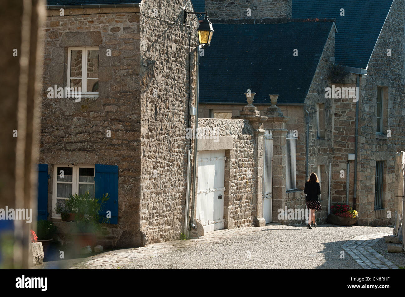 France, Cotes d'Armor, Moncontour de Bretagne, labelled Les Plus Beaux Villages de France (The Most Beautiful Villages of Stock Photo