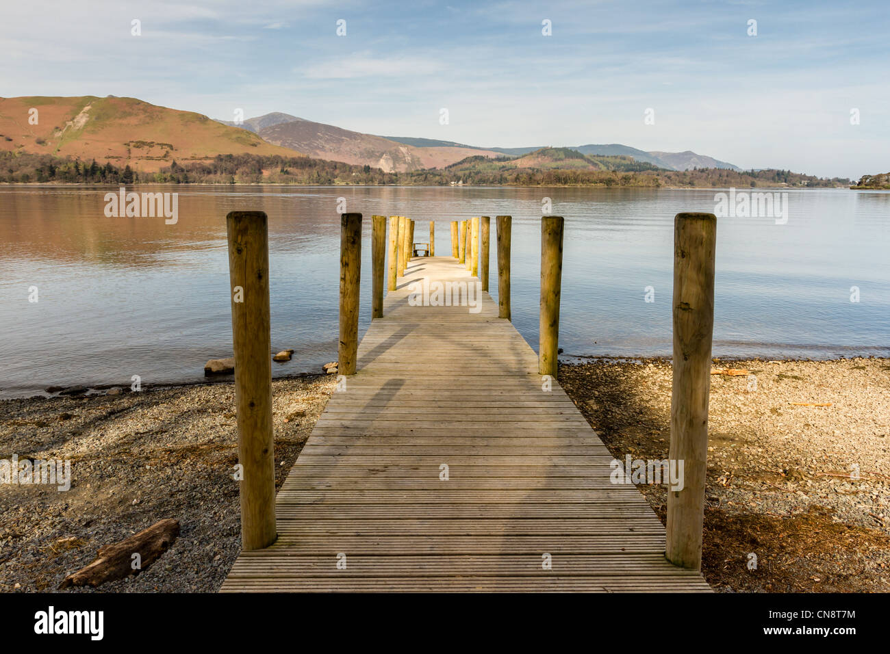 Barrow Bay jetty, Derwentwater near Keswick Stock Photo Alamy