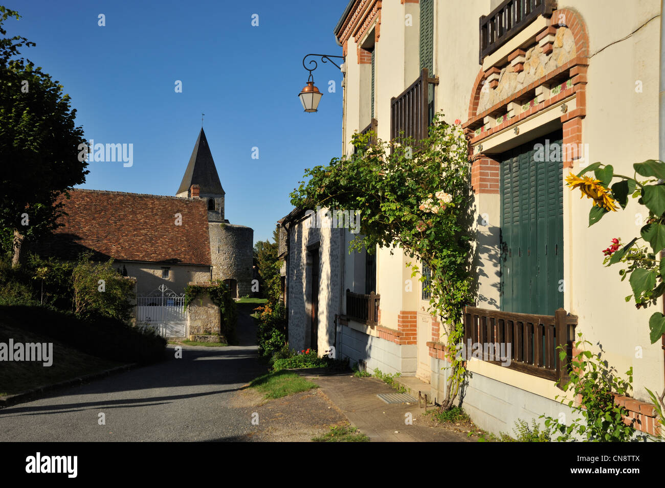 France, Loiret, Yevre le Chatel, medieval village Stock Photo