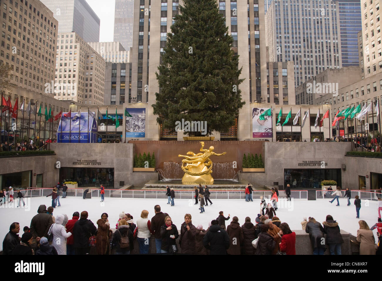 Ice skating rink at Rockefeller Center, Manhattan, New York City, New