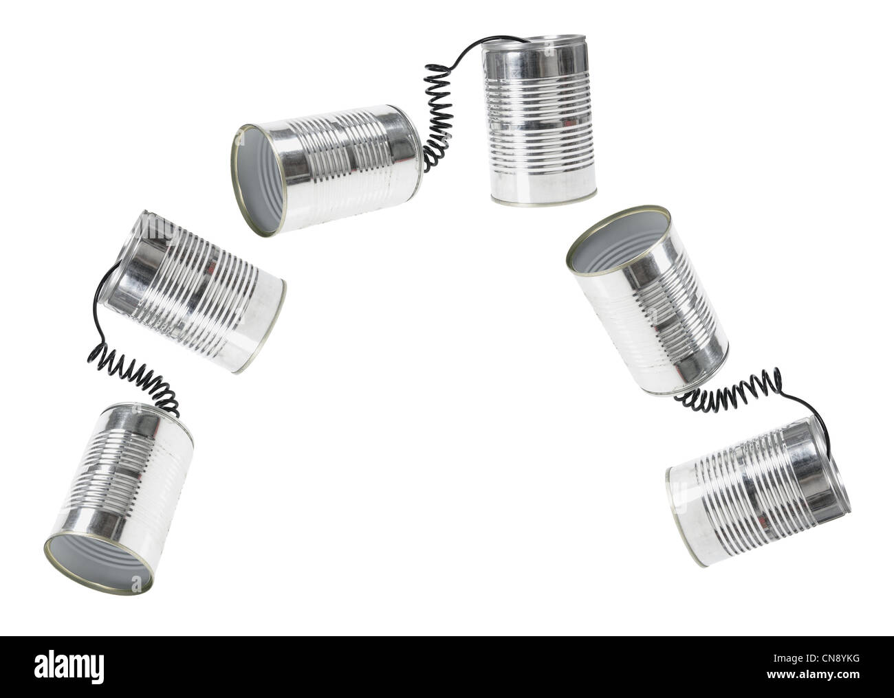 Tin Can Telephones Stock Photo Alamy