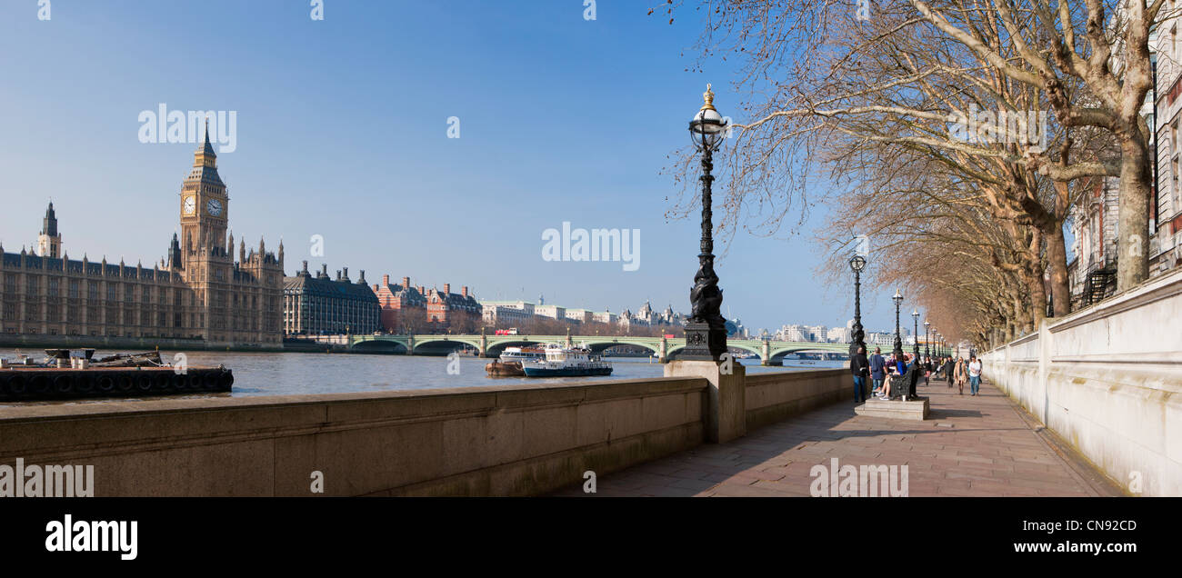 Panorama view of Jubilee Greenway and Big Ben Stock Photo