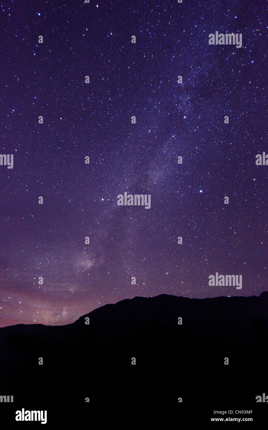 Long Exposure Time Lapse Image of the Night Stars Stock Photo