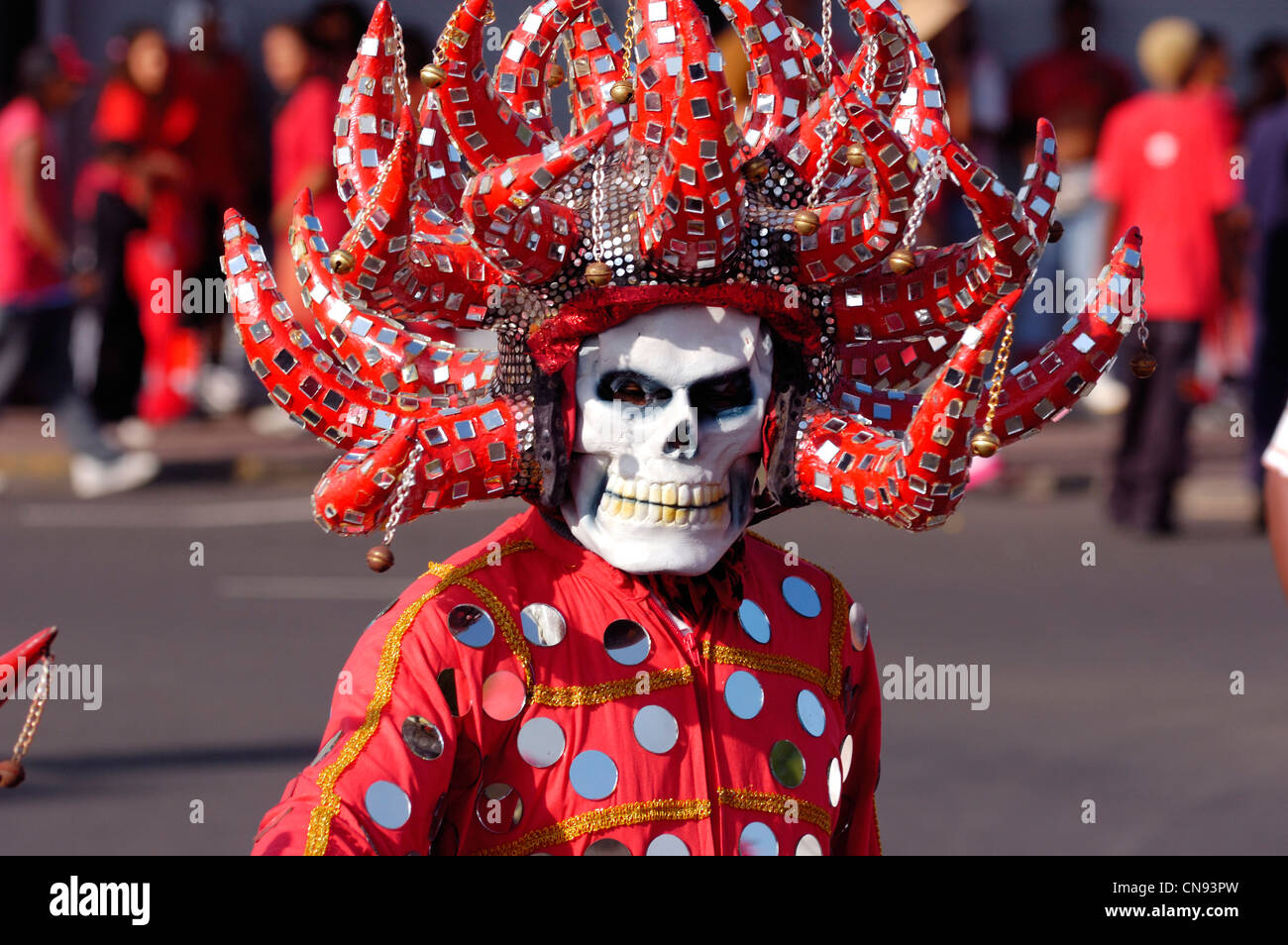 France, Martinique (French West Indies), Fort de France, an iconic red  devil character dressed in mirrors and coming out only Stock Photo - Alamy