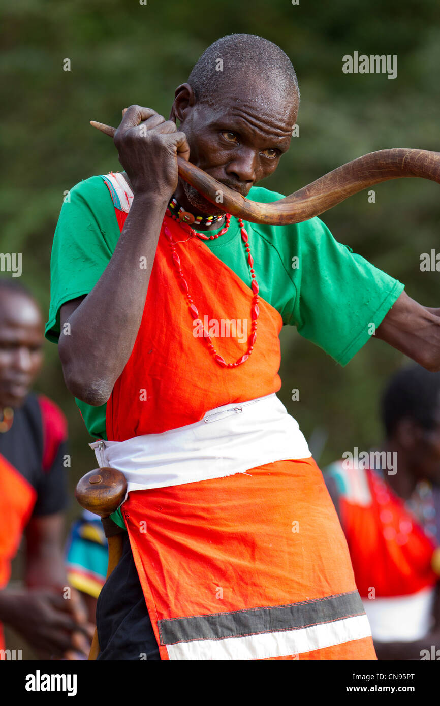 Kenya, Great Rift Valley, Lake Bogoria National Reserve, Endorois people celebrating the return to their land Stock Photo
