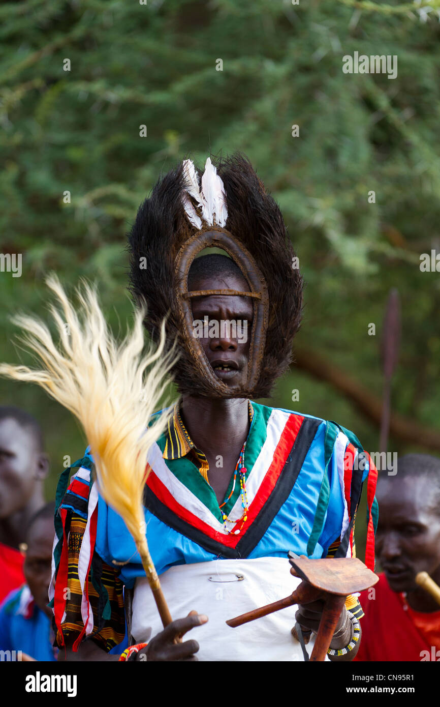 Kenya, Great Rift Valley, Lake Bogoria National Reserve, Endorois people celebrating the return to their land Stock Photo