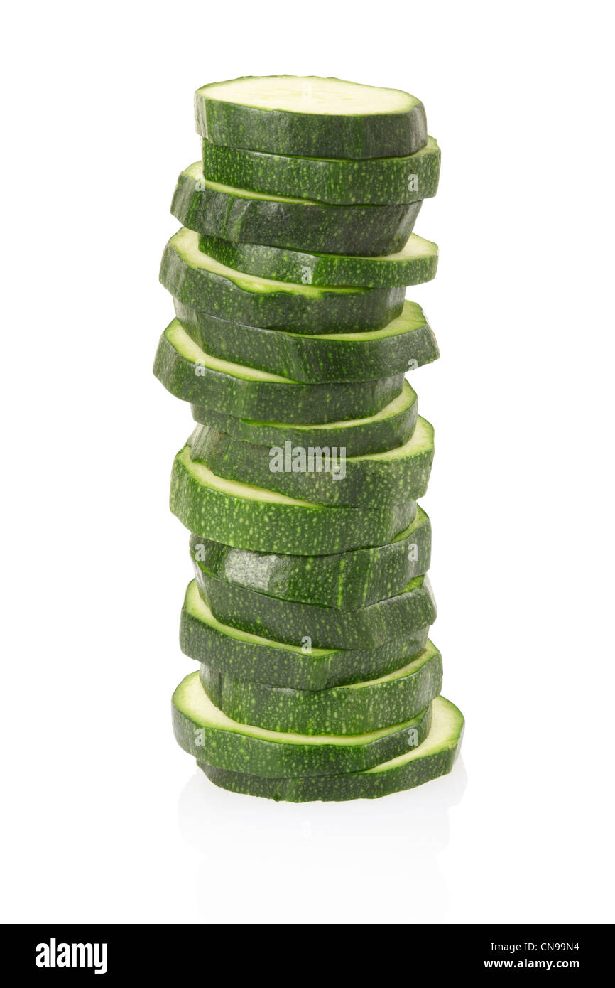Zucchini sliced pile Stock Photo